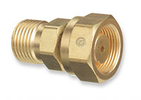 CGA-520 "B" Tank Acetylene Cylinder to CGA-300 Commercial Acetylene Regulator Adapter