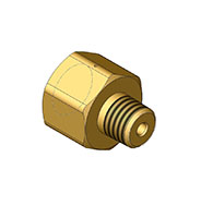 CGA-540 Gas Service 0.903 Inch (in) Right Hand Male to 1/4 Inch (in) Female National Pipe Thread (NPT) Size Outlet Brass Adapter