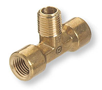 1/4 Inch (in) National Pipe Thread (NPT) Branch Female x Male 1000 psig Maximum Pressure Brass Tee Fitting