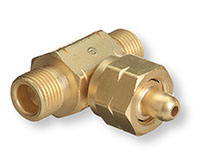 CGA-540 Gas Service Brass Tee Fitting without Check Valve