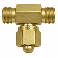 CGA-540 Gas Service Brass Tee Fitting without Check Valve