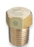 1/4 Inch (in) National Pipe Thread (NPT) Brass M Hex Plug