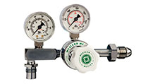 Single Stage Adjustable Regulator with CGA-500 Hand-Tight Nut and Nipple Inlet