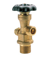 CGA-870, 1-1/8 Inch (in), 12 Unified National Fine (UNF-2A) Oxygen Post Spigot Valve for M60 and M Aluminum Cylinders