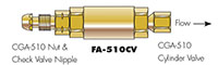 CGA-510 Prest-O-Lite (POL) Acetylene Flashback Arrester with Inlet Check Valve - 2