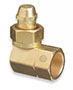 CGA-520 "B" Tank Acetylene Cylinder to CGA-510 POL Acetylene 90 Degree Regulator Adapter