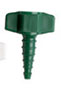 Oxygen Diameter Index Safety System (DISS) 1240 Nut and Nipple to Tapered Barb (Green) Plastic Swivel Connector