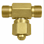 CGA-540 Gas Service Brass Tee Fitting without Check Valve