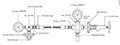 36 Inch (in) Stainless Steel Braided Pigtail Assembly CGA 540 Inlet with CGA 870 Outlet